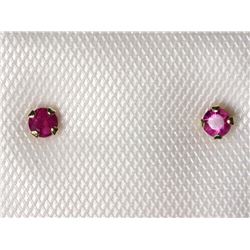 #8-10KT YELLOW GOLD RUBIES EARRINGS