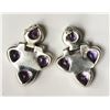 Image 2 : #9-STERLING SILVER AMETHYST EARRINGS