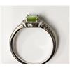 Image 2 : #10-STERLING SILVER PERIDOT & CUBIC ZIRCONIA RING