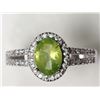 Image 3 : #10-STERLING SILVER PERIDOT & CUBIC ZIRCONIA RING