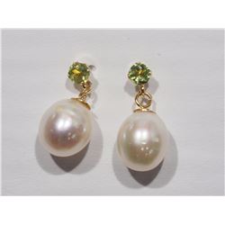 #11-14KT YELLOW GOLD PERIDOT & FRESHWATER