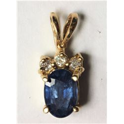 #12-14KT YELLOW SAPPHIRE (1CT) & DIAMOND "T"