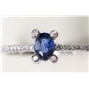 #13-STERLING SILVER SAPPHIRE & CUBIC ZIRCONIA RING