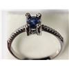 Image 2 : #13-STERLING SILVER SAPPHIRE & CUBIC ZIRCONIA RING