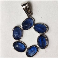 #18-14KT WHITE  GOLD SAPPHIRE (3.55CT) CIRCLE OF