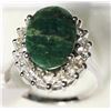 Image 1 : #19-STERLING SILVER EMERALD (7.6CT) & WHITE TOPAZ