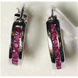 #22-STERLING SILVER  CHANEL SET RUBIES