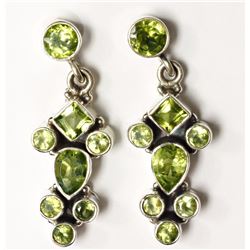 #24-STERLING  SILVER PERIDOT EARRINGS