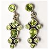Image 1 : #24-STERLING  SILVER PERIDOT EARRINGS