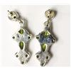 Image 2 : #24-STERLING  SILVER PERIDOT EARRINGS