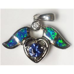 #26-STERLING SILVER OPALITE & CREATED TANZANITE