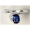 Image 1 : #28-STERLING SILVER SAPPHIRE & CUBIC ZIRCONIA RING