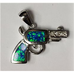 #29-STERLING SILVER CREATED TANZANITE & OPALITE