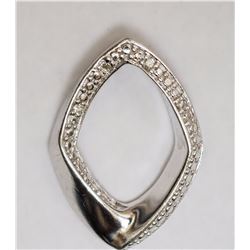 #32-STERLING SILVER DIAMOND PENDANT
