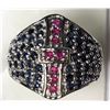 Image 1 : #33-STERLING SILVER RUBY & BLUE SAPPHIRE