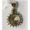 Image 2 : #35-STERLING SILVER GOLD PLATED DIAMOND PENDANT