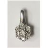 Image 1 : #37-STERLING SILVER DIAMOND  FLOWER PENDANT