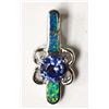 #39-STERLING SILVER CREATED TANZANITE & OPALITE