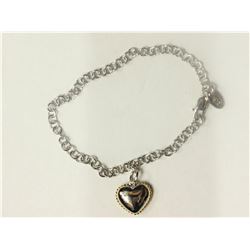 #40-STERLING SILVER RHODIUM PLATED HEART SHAPED
