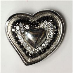 #43-STERLING SILVER  BLACK AND WHITE CUBIC