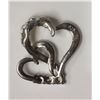 Image 2 : #44-STERLING SILVER DIAMOND HEART SHAPED PENDANT