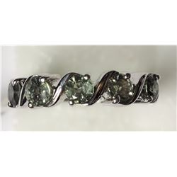 #45-STERLING SILVER GREEN SAPPHIRE RING