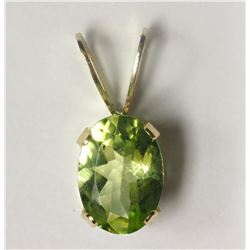 #47-14KT  YELLOW GOLD PERIDOT PENDANT