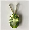 Image 1 : #47-14KT  YELLOW GOLD PERIDOT PENDANT