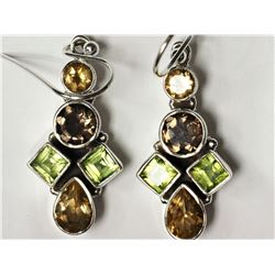 #48-STERLING SILVER CITRINE ,GARNET AND