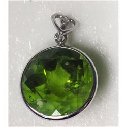 #49-14KT WHITE GOLD PERIDOT(6.05CT) PENDANT