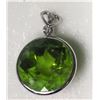 Image 1 : #49-14KT WHITE GOLD PERIDOT(6.05CT) PENDANT
