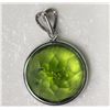 Image 2 : #49-14KT WHITE GOLD PERIDOT(6.05CT) PENDANT