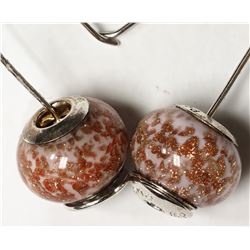 #50-STERLING SILVER AGATE EARRING