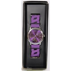 NEW BRIGHT PASTEL LINKED SILICONE WATCH (PURPLE)