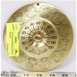 MCM 1960'S COOPER BRASS ZODIAC THERMOMETER