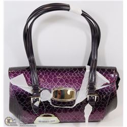 NEW BLACK/BROWN SNAKESKIN STYLE PURSE