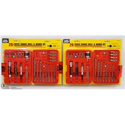 LOT OF 2 - 29 PC QUICK CHANGE DRILL & DRIVER