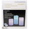 Image 1 : 3 PACK REMOTE CONTROL PILLAR CANDLES (COLOR