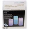 Image 1 : 3 PACK REMOTE CONTROL PILLAR CANDLES (COLOR