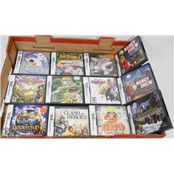 LARGE FLAT W/12 NINTENDO DS GAMES INCL.