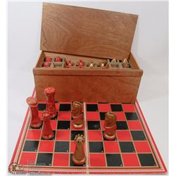VINTAGE CHESS SET SAND WEIGHTED