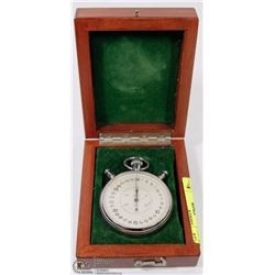 ANTIQUE STOP WATCH FOR REPAIR IN WOODEN BOX