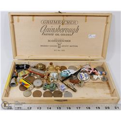 WOODEN BOX FULL ASSORTED TOYS