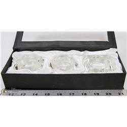 NEW SET OF 3 "ROSENTHAL" CUT CRYSTAL