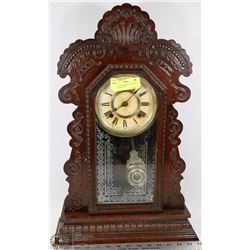ANTIQUE GINGERBREAD CLOCK - NEEDS SERVICING