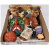 Image 1 : BOX FULL OF WOOD CARVINGS - FACE MASK,