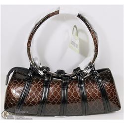 NEW BROWN SNAKESKIN STYLE METAL RING