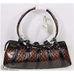 NEW BROWN SNAKESKIN STYLE METAL RING