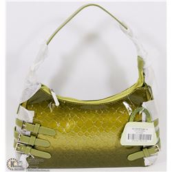 NEW GREEN SNAKESKIN STYLE PURSE WITH