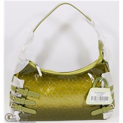 NEW GREEN SNAKESKIN STYLE PURSE WITH